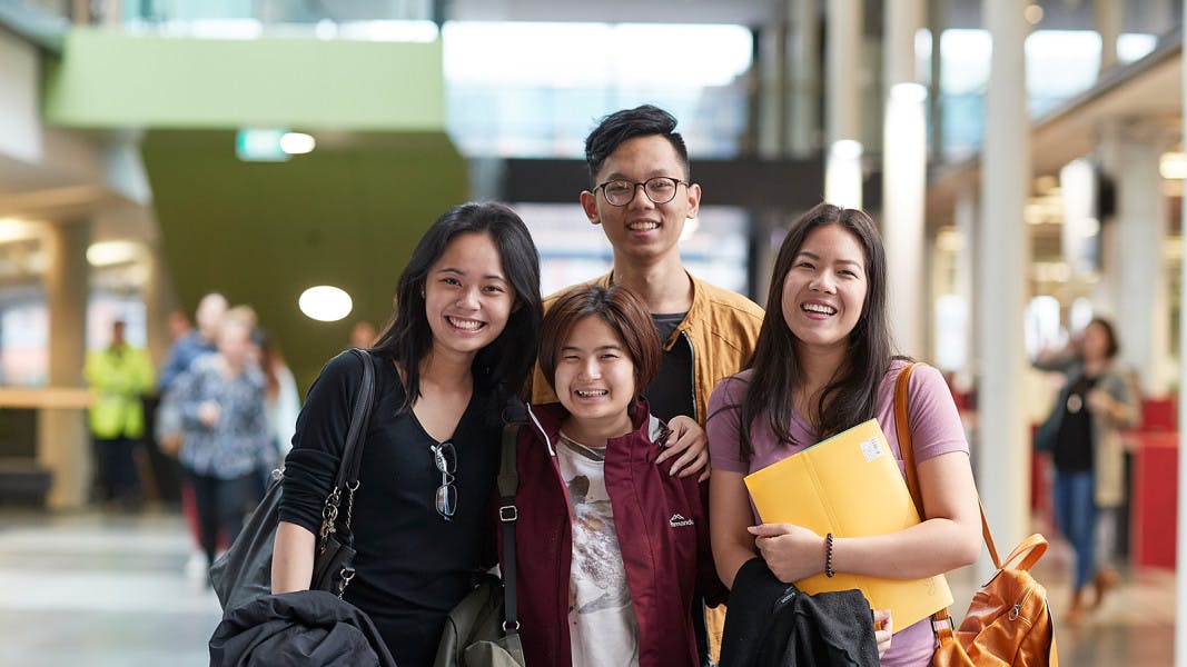 International students at university orientation in New Zealand